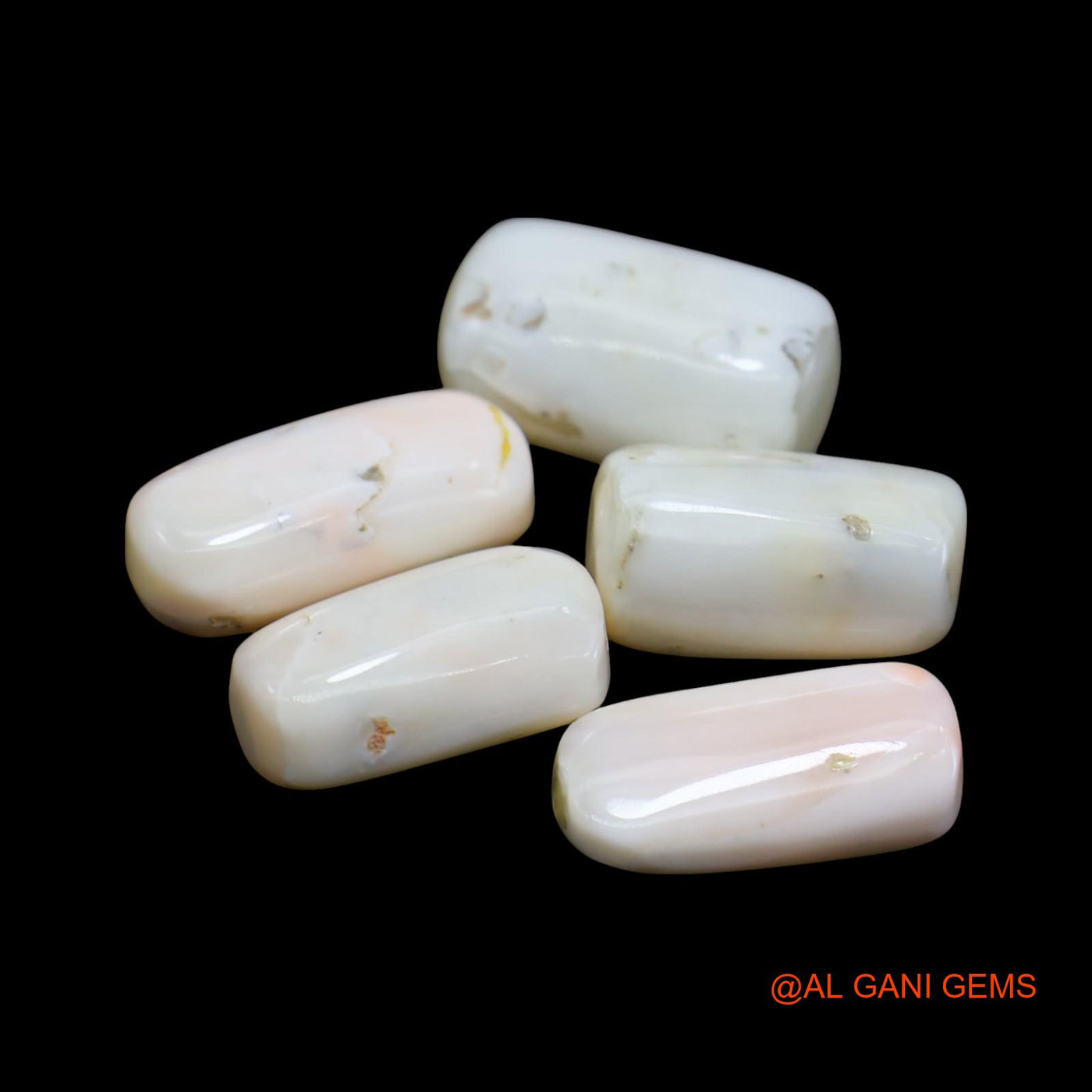 5 Pcs Wholesale Lot Natural Coral Gemstone 41.00 Cts Loose Tube Cabochon From Italy 8X15X6 TO 8X17X6 MM C-424