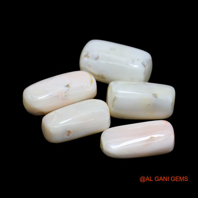 5 Pcs Wholesale Lot Natural Coral Gemstone 41.00 Cts Loose Tube Cabochon From Italy 8X15X6 TO 8X17X6 MM C-424
