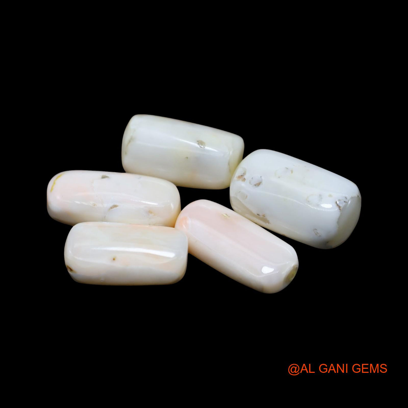 5 Pcs Wholesale Lot Natural Coral Gemstone 41.00 Cts Loose Tube Cabochon From Italy 8X15X6 TO 8X17X6 MM C-424