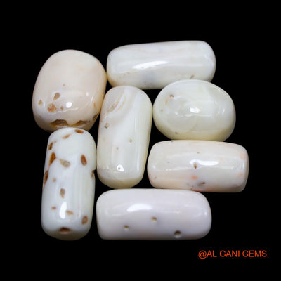 7 Pcs Wholesale Lot Natural Coral Gemstone 39.00 Cts Loose Tube Cabochon From Italy 7X14X5 TO 7X16X5 MM C-425