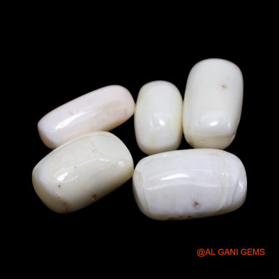 5 Pcs 58.00 Cts Natural Italy Coral Loose Gemstone Tube Cabochon Wholesale Lot 8X14X6 TO 13X18X7 MM C-426