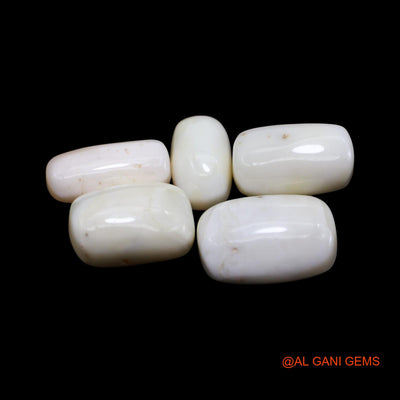 5 Pcs 58.00 Cts Natural Italy Coral Loose Gemstone Tube Cabochon Wholesale Lot 8X14X6 TO 13X18X7 MM C-426