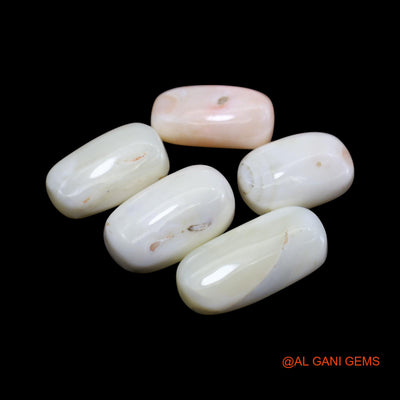 5 Pcs Wholesale Lot Natural Coral Gemstone 37.00 Cts Loose Tube Cabochon From Italy 9X14X5 TO 9X18X5 MM C-427