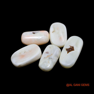 5 Pcs Wholesale Lot Natural Coral Gemstone 37.00 Cts Loose Tube Cabochon From Italy 9X14X5 TO 9X18X5 MM C-427