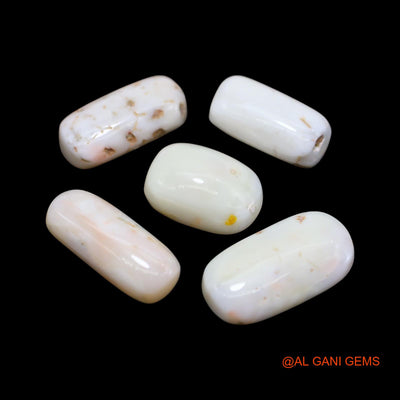 5 Pcs 29.00 Cts Natural Italy Coral Loose Gemstone Tube Cabochon Wholesale Lot 9X13X6 TO 9X17X4 MM C-428
