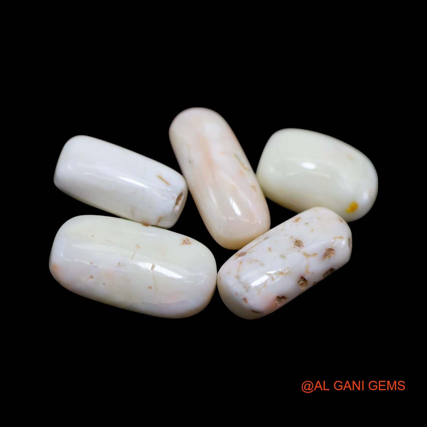 5 Pcs 29.00 Cts Natural Italy Coral Loose Gemstone Tube Cabochon Wholesale Lot 9X13X6 TO 9X17X4 MM C-428