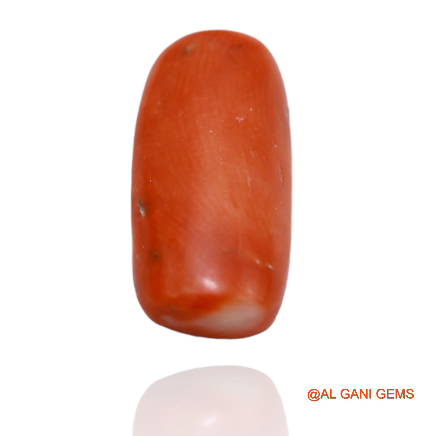 4.75 Cts Unheated Taiwan Coral Loose Gemstone Oval Cabochon Natural 17x8x3 mm C-60