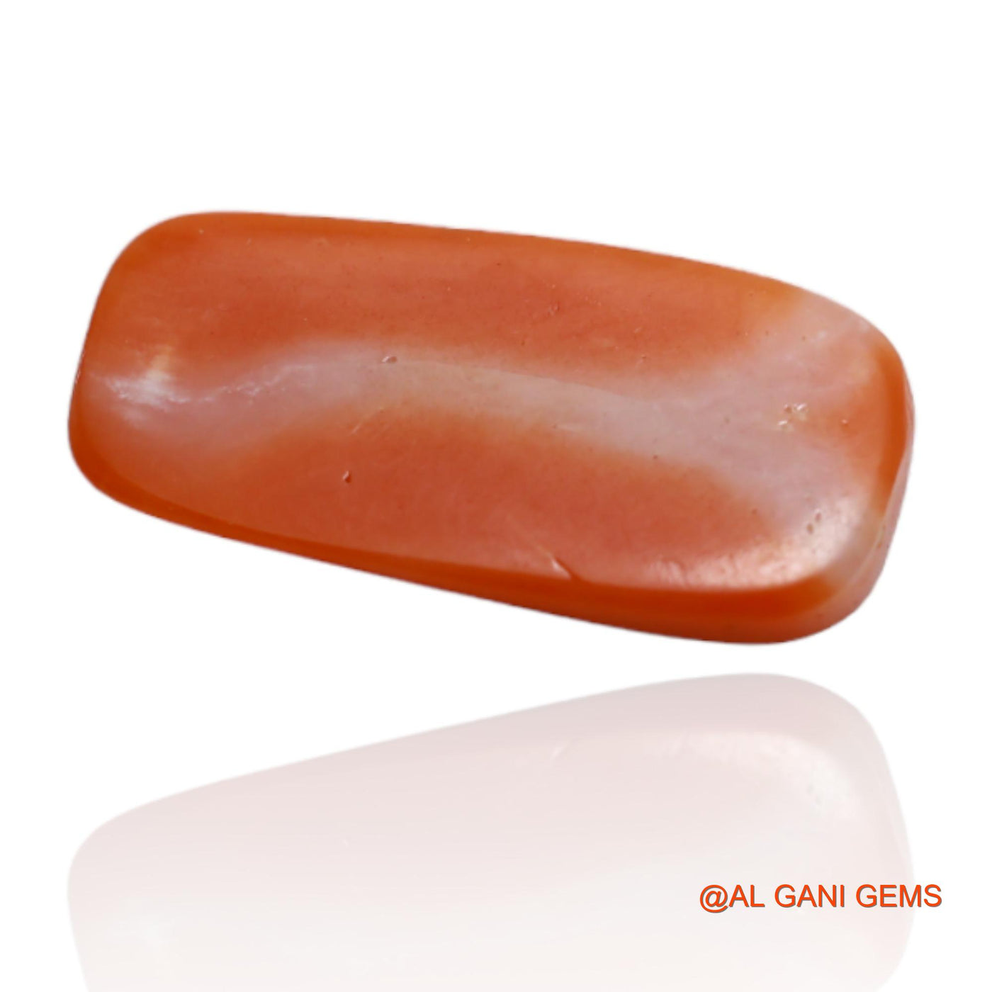 3.70 Cts Unheated Taiwan Coral Loose Gemstone Oval Cabochon Natural 16x7x1 mm C-98