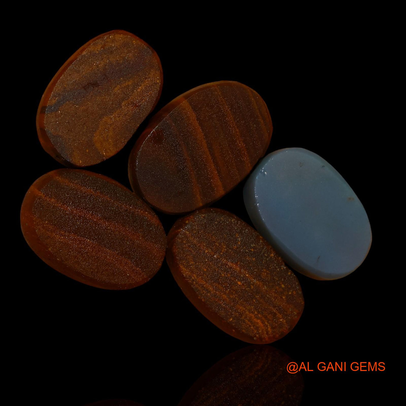 5 Pcs 29.20 Cts Lab-Created Doublet Opal Loose Gemstone Oval Cabochon Wholesale Lot 14X9X3 MM TO 16X10X4 mm D-101