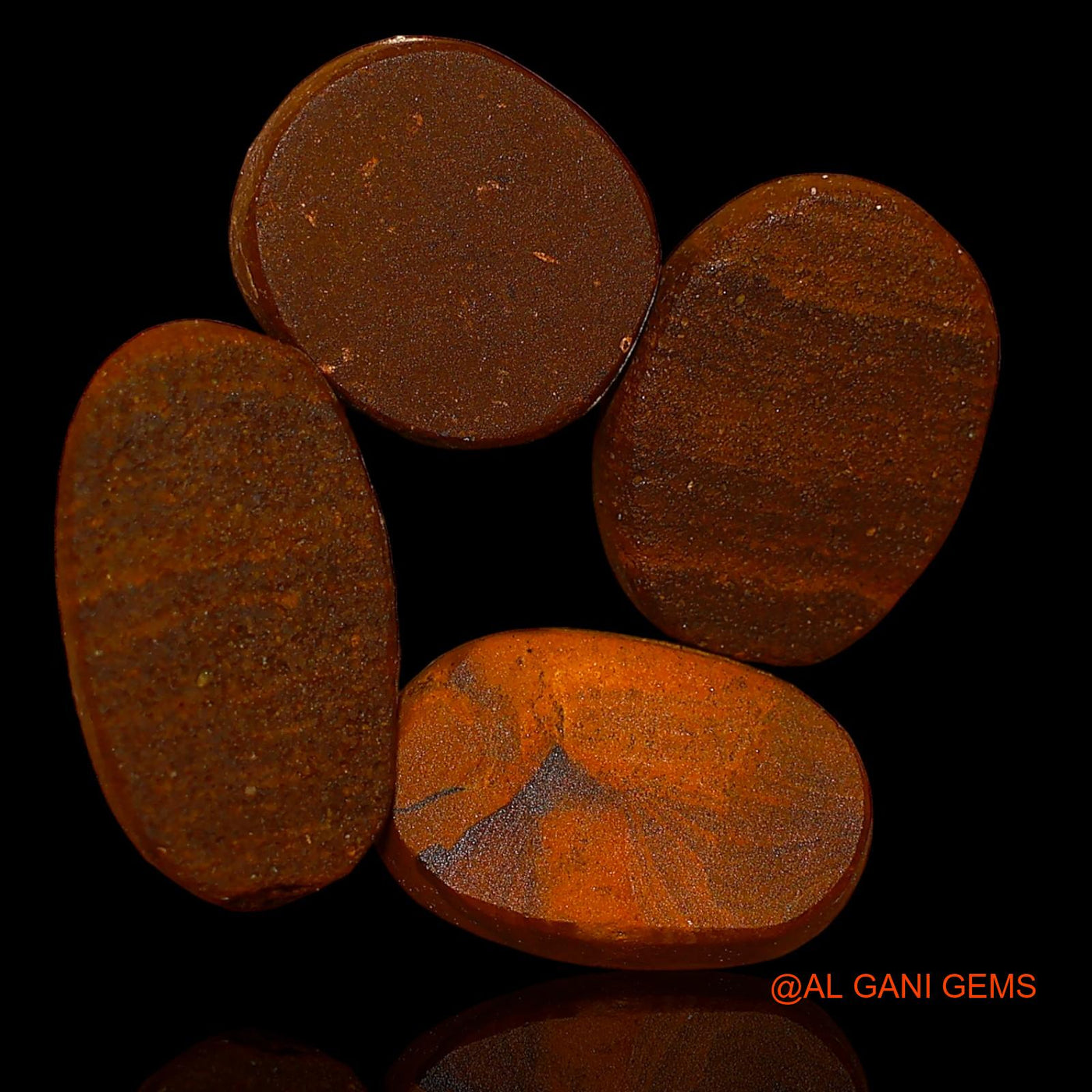 4 Pcs 18.40 Cts Lab-Created Australian Doublet Opal Loose Gemstone Oval Cabochon 11X10X3 mm TO 15X10X4 mm D-102