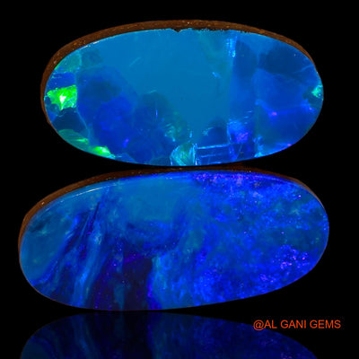 2 Pcs 15.30 Cts Lab-Created Australian Doublet Opal Loose Gemstone Oval Cabochon 20X10X3 mm TO 23X10X3 mm D-103