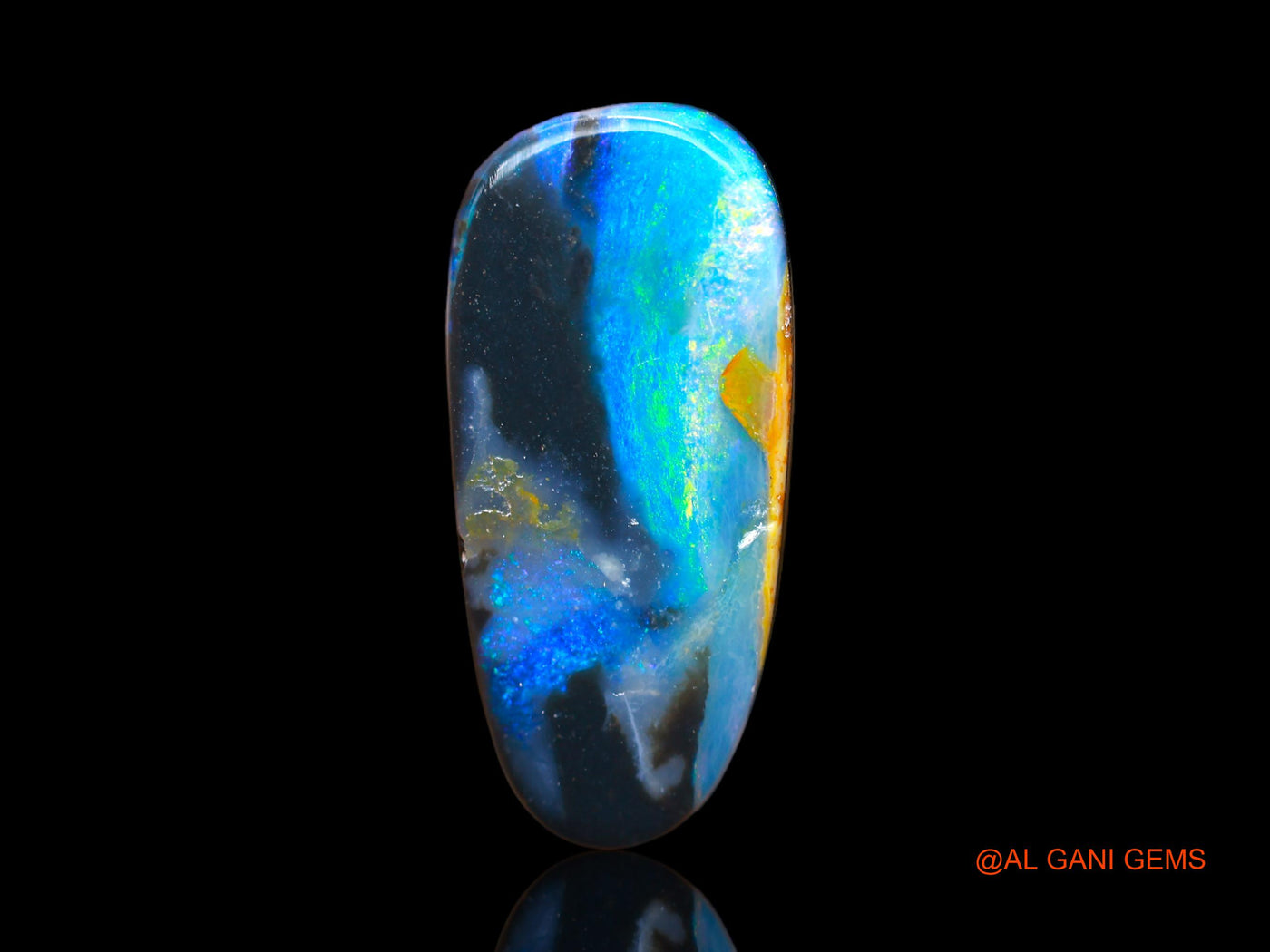 Lab-Created Untreated Doublet Opal Loose Gemstone Fancy Cabochon From Australia 11.00 Cts 22x10x4 mm D-104
