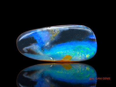 Lab-Created Untreated Doublet Opal Loose Gemstone Fancy Cabochon From Australia 11.00 Cts 22x10x4 mm D-104