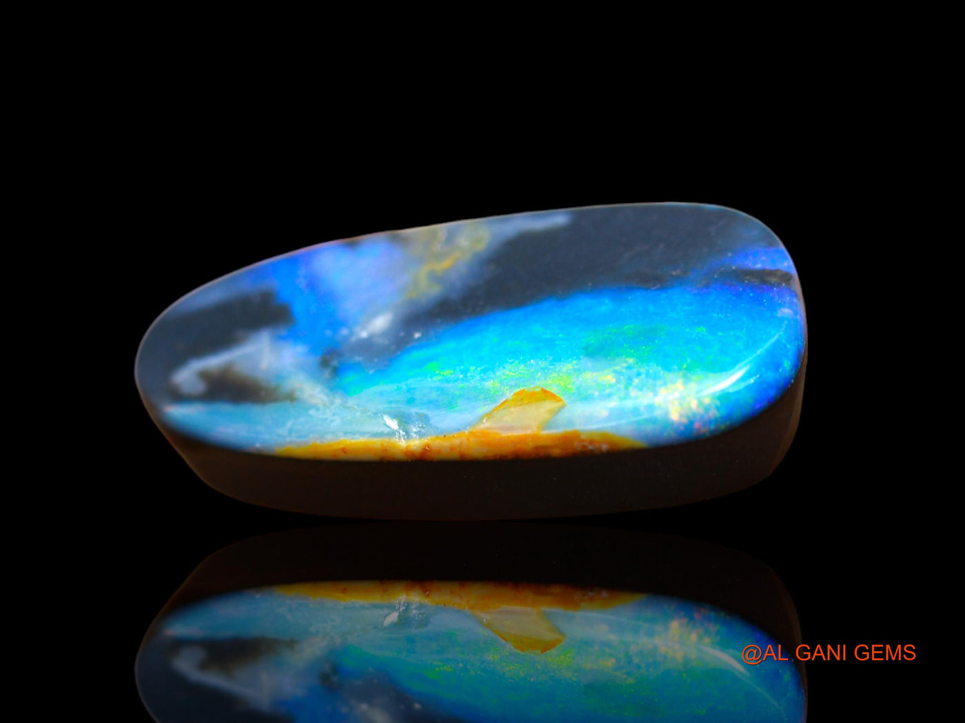 Lab-Created Untreated Doublet Opal Loose Gemstone Fancy Cabochon From Australia 11.00 Cts 22x10x4 mm D-104
