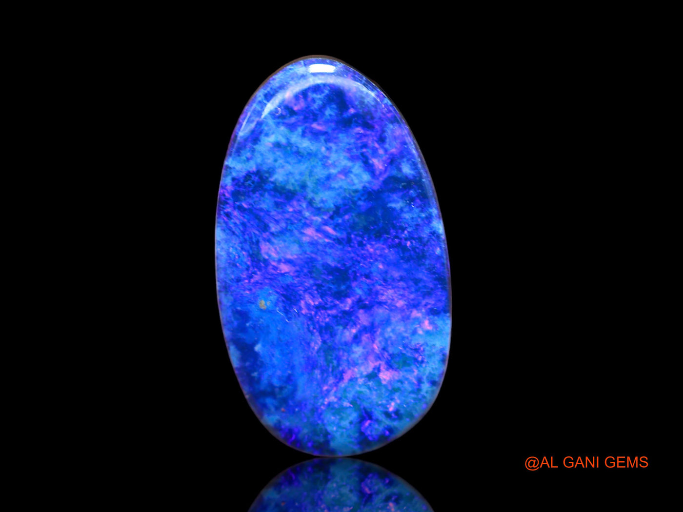 Lab-Created Untreated Doublet Opal Loose Gemstone Oval Cabochon From Australia 15.00 Cts 22x12x5 mm D-105