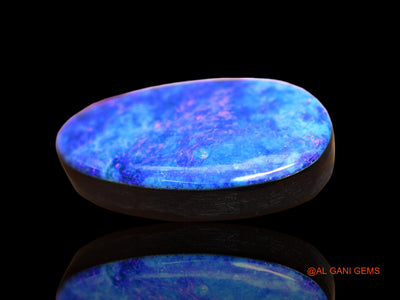 Lab-Created Untreated Doublet Opal Loose Gemstone Oval Cabochon From Australia 15.00 Cts 22x12x5 mm D-105