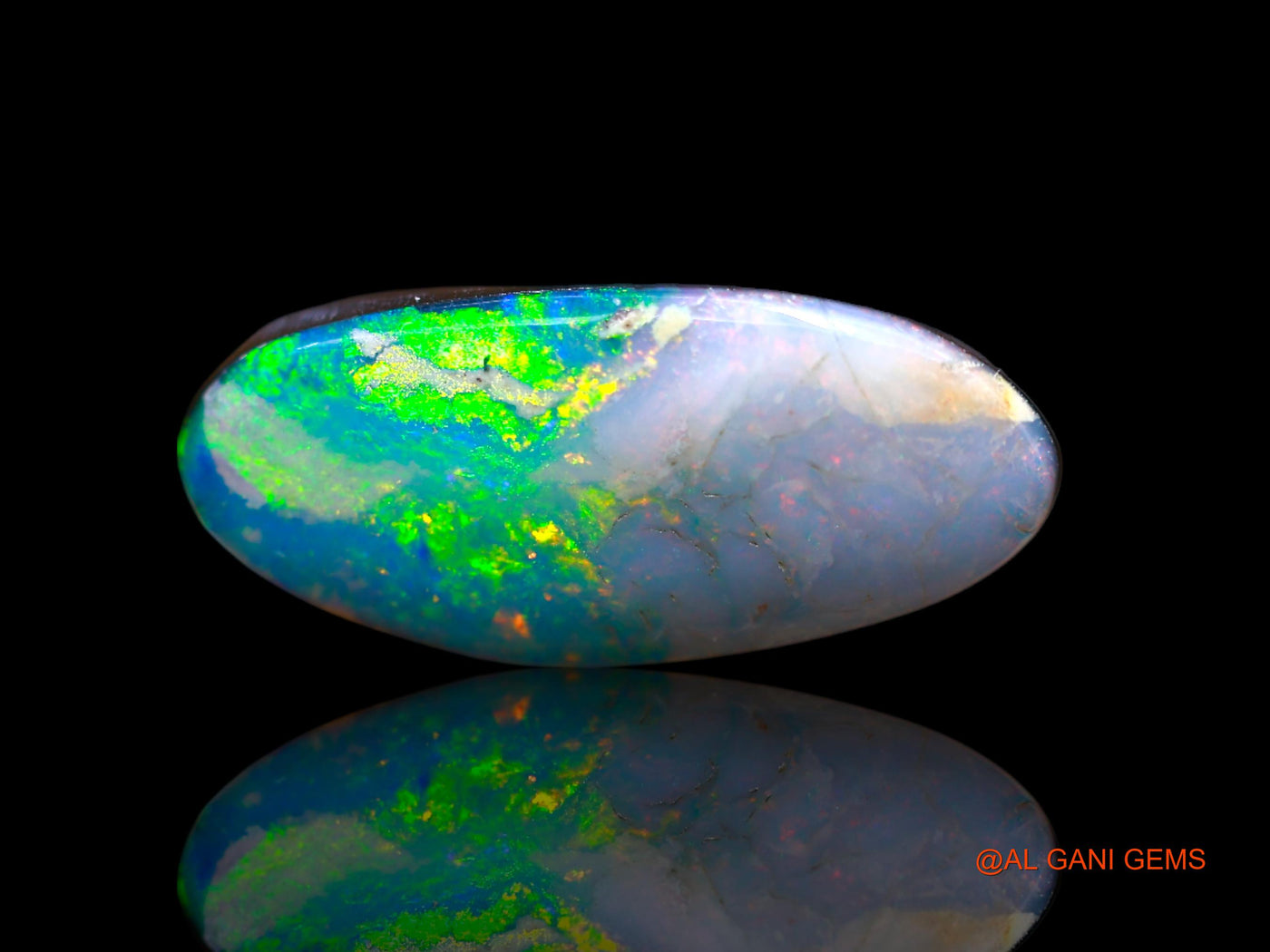 5.00 Cts Lab-Created Australian Doublet Opal Loose Gemstone Fancy Cabochon 18x8x4 mm D-106