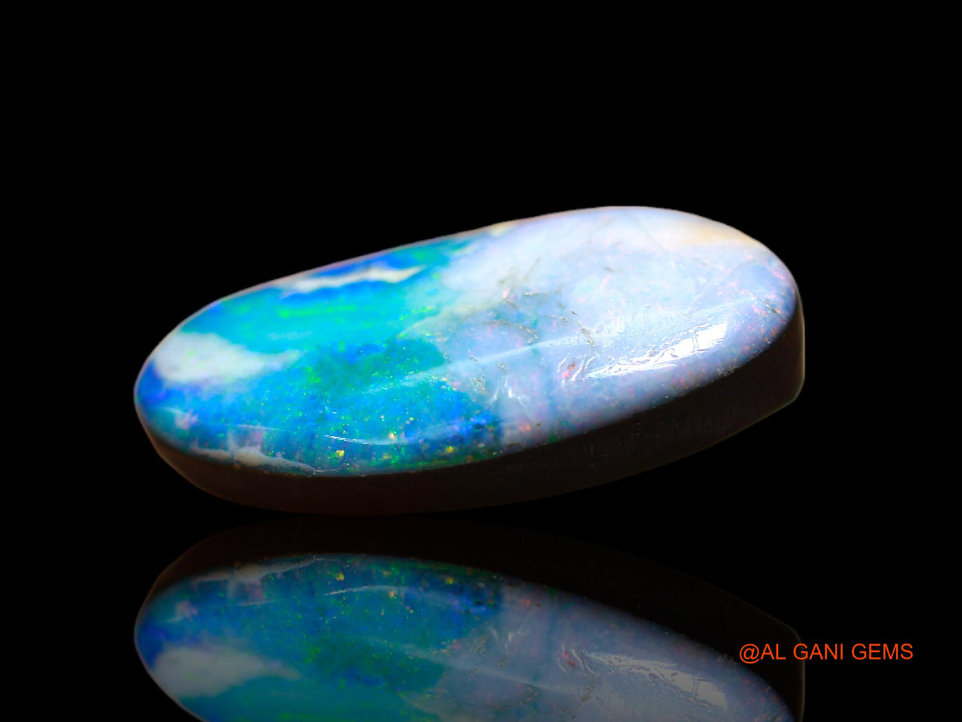 5.00 Cts Lab-Created Australian Doublet Opal Loose Gemstone Fancy Cabochon 18x8x4 mm D-106