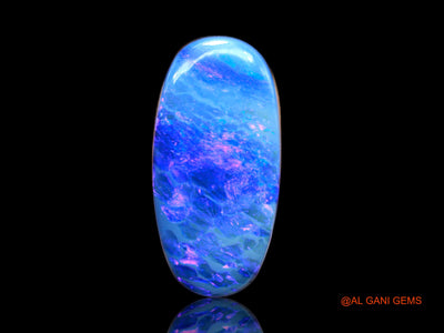 Lab-Created Untreated Doublet Opal Loose Gemstone Oval Cabochon From Australia 17.00 Cts 23x12x5 mm D-113