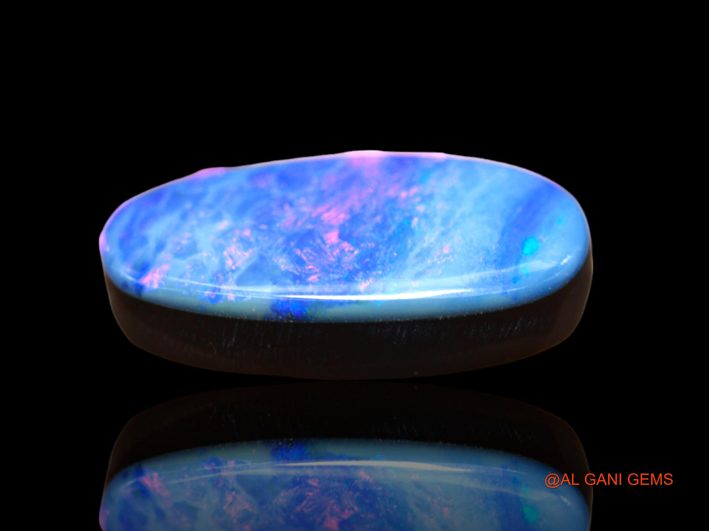 Lab-Created Untreated Doublet Opal Loose Gemstone Oval Cabochon From Australia 17.00 Cts 23x12x5 mm D-113