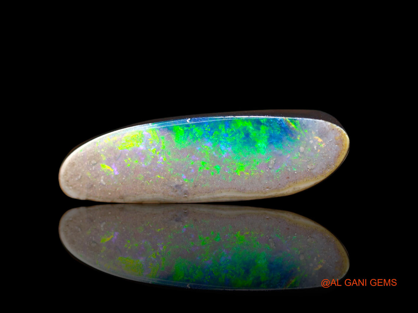 7.00 Cts Lab-Created Australian Doublet Opal Loose Gemstone Fancy Cabochon 25x7x3 mm D-115
