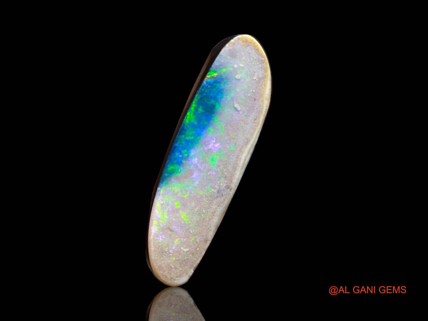 7.00 Cts Lab-Created Australian Doublet Opal Loose Gemstone Fancy Cabochon 25x7x3 mm D-115