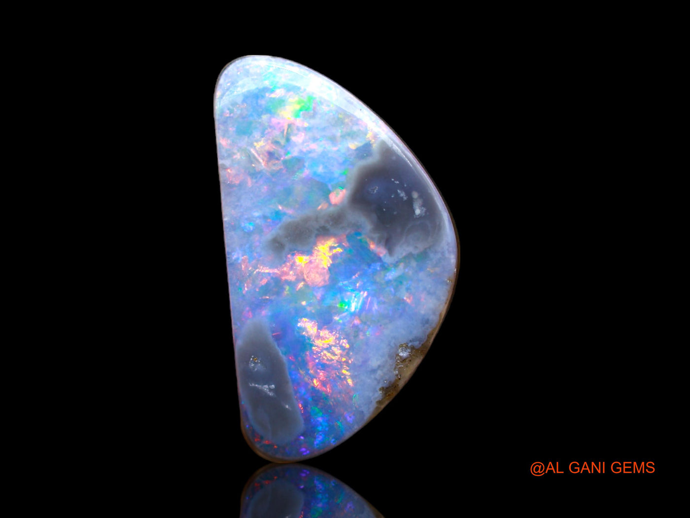 6.00 Cts Unheated Australian Doublet Opal Loose Gemstone Fancy Cabochon Lab-Created 16x9x4 mm D-118