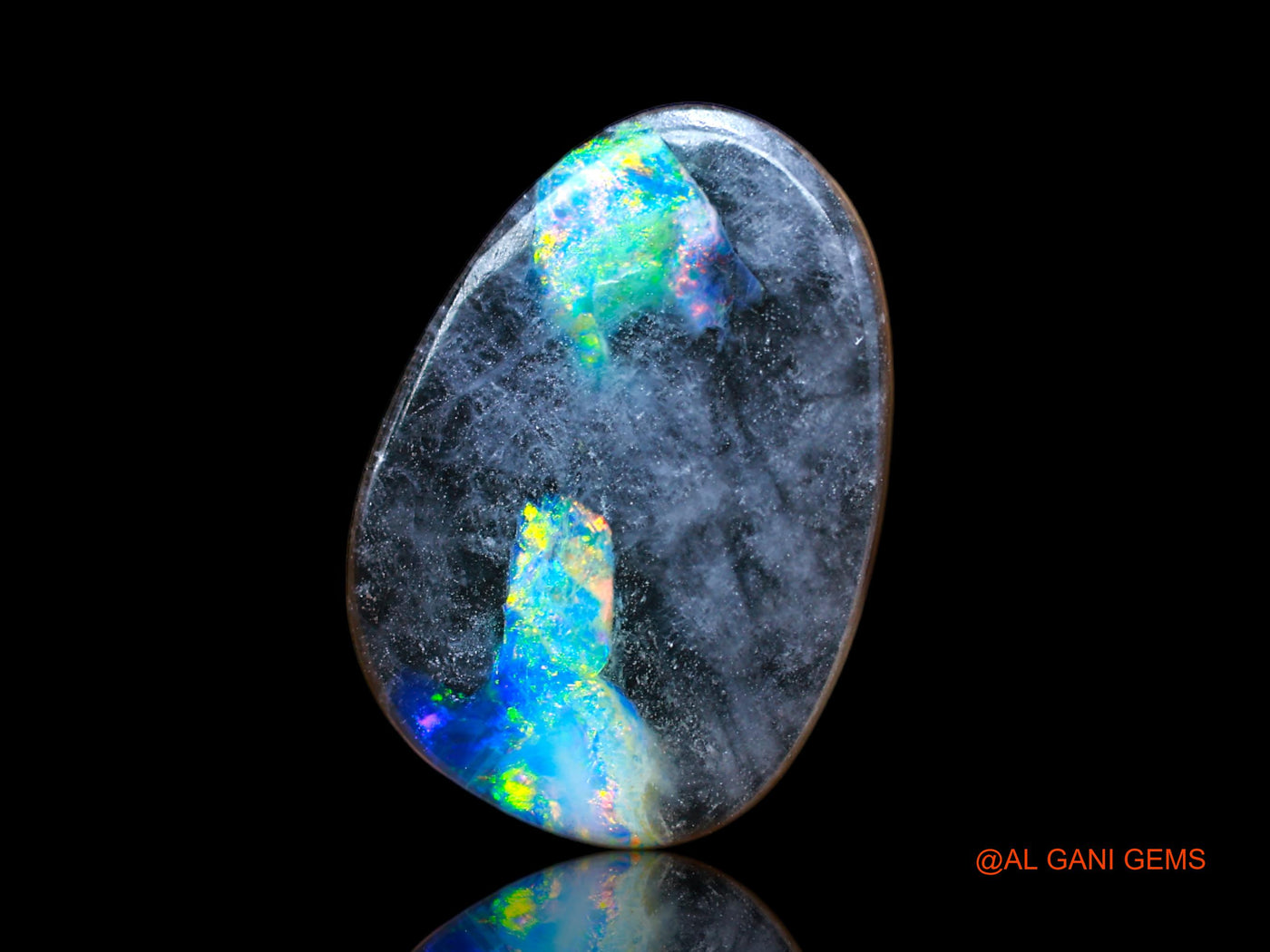 10.00 Cts Lab-Created Australian Doublet Opal Loose Gemstone Fancy Cabochon 18x12x4 mm D-123