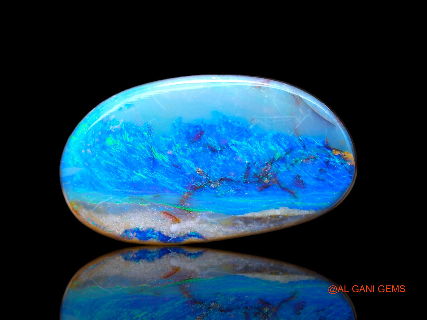 7.00 Cts Lab-Created Australian Doublet Opal Loose Gemstone Fancy Cabochon 16x9x4 mm D-125