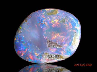 Lab-Created Untreated Doublet Opal Loose Gemstone Fancy Cabochon From Australia 7.00 Cts 14x12x4 mm D-126