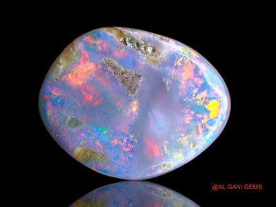 Lab-Created Untreated Doublet Opal Loose Gemstone Fancy Cabochon From Australia 7.00 Cts 14x12x4 mm D-126
