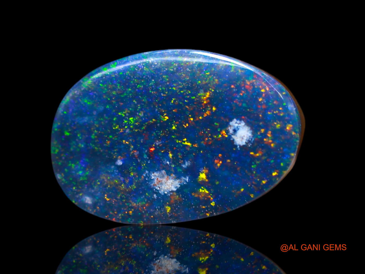 5.00 Cts Lab-Created Australian Doublet Opal Loose Gemstone Oval Cabochon 14x9x3 mm D-127