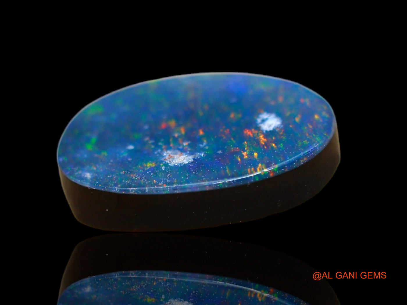 5.00 Cts Lab-Created Australian Doublet Opal Loose Gemstone Oval Cabochon 14x9x3 mm D-127