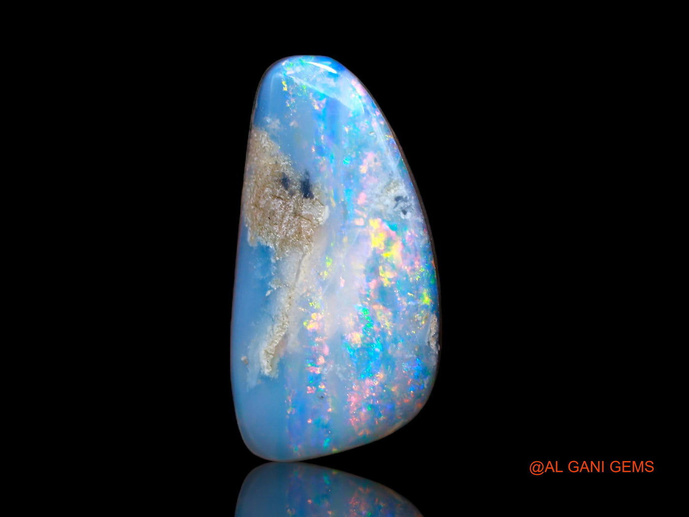 7.00 Cts Lab-Created Australian Doublet Opal Loose Gemstone Fancy Cabochon 17x9x5 mm D-128