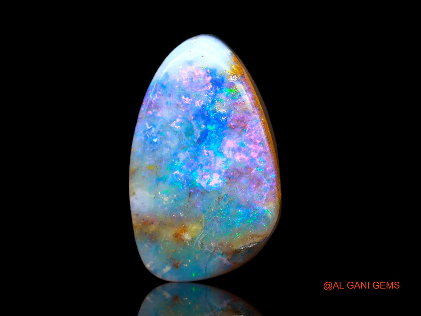7.00 Cts Lab-Created Australian Doublet Opal Loose Gemstone Fancy Cabochon 16x10x5 mm D-129