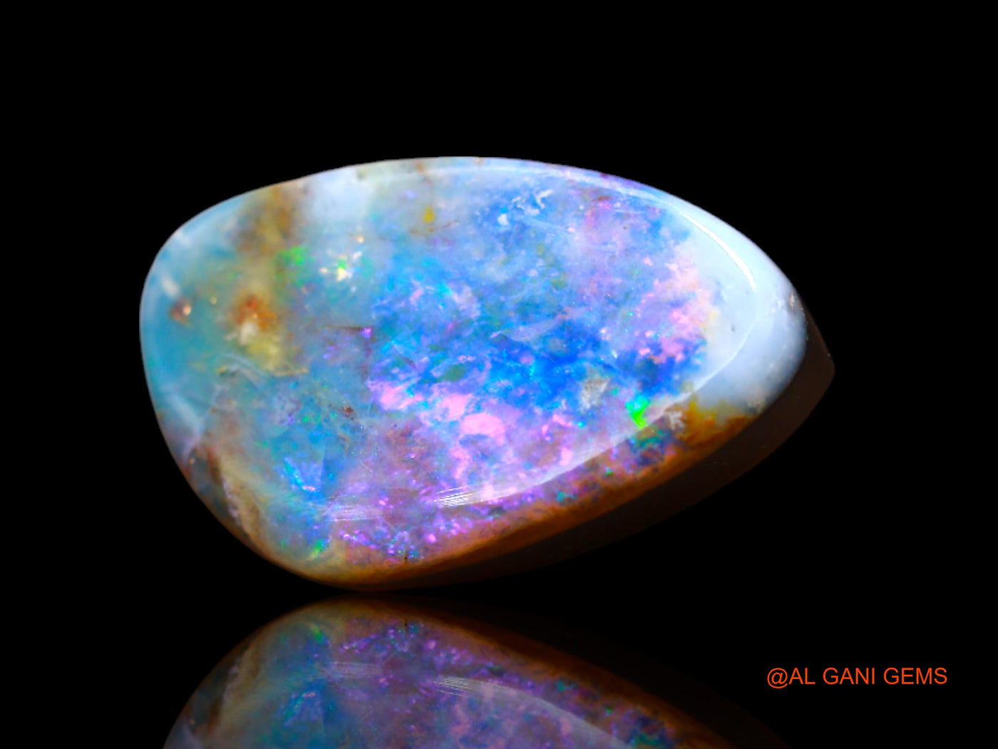 7.00 Cts Lab-Created Australian Doublet Opal Loose Gemstone Fancy Cabochon 16x10x5 mm D-129