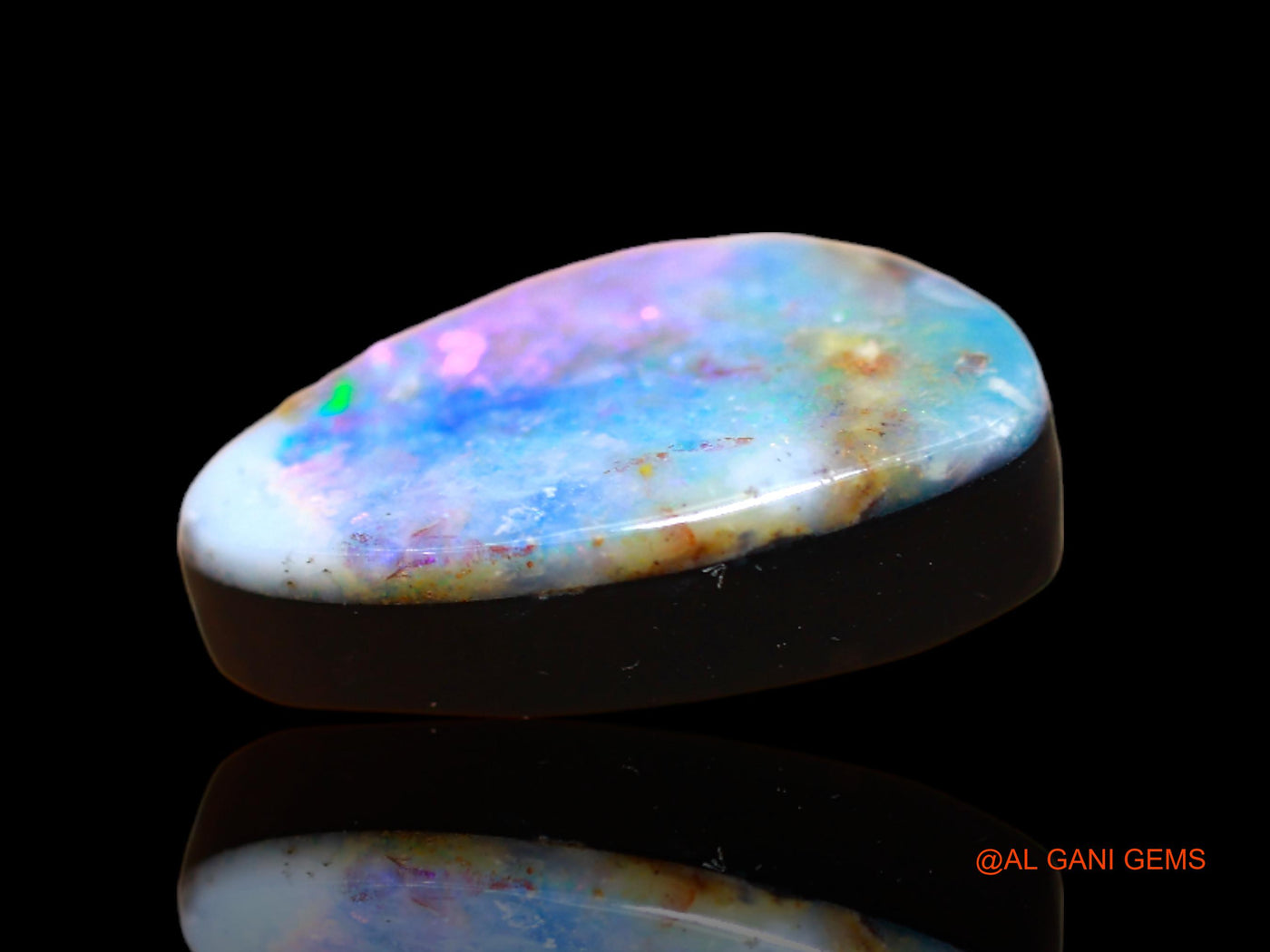 7.00 Cts Lab-Created Australian Doublet Opal Loose Gemstone Fancy Cabochon 16x10x5 mm D-129