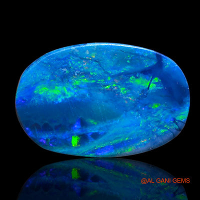 10.50 Cts Lab-Created Australian Doublet Opal Loose Gemstone Oval Cabochon 19x12x4 mm D-12