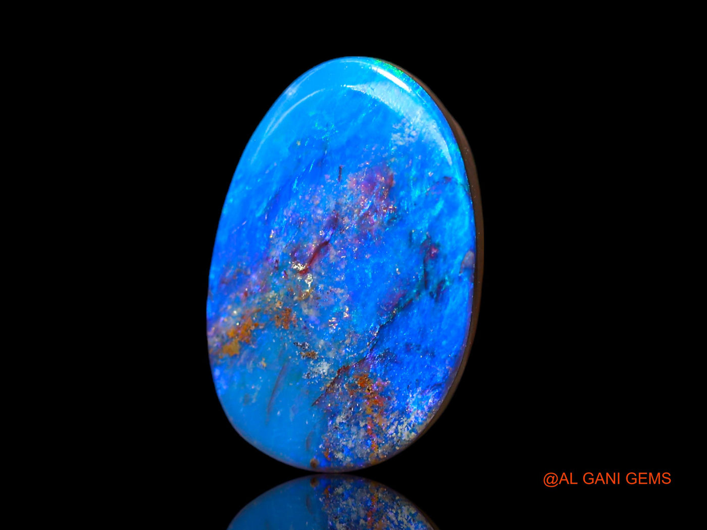 Lab-Created Untreated Doublet Opal Loose Gemstone Oval Cabochon From Australia 7.00 Cts 15x10x4 mm D-130
