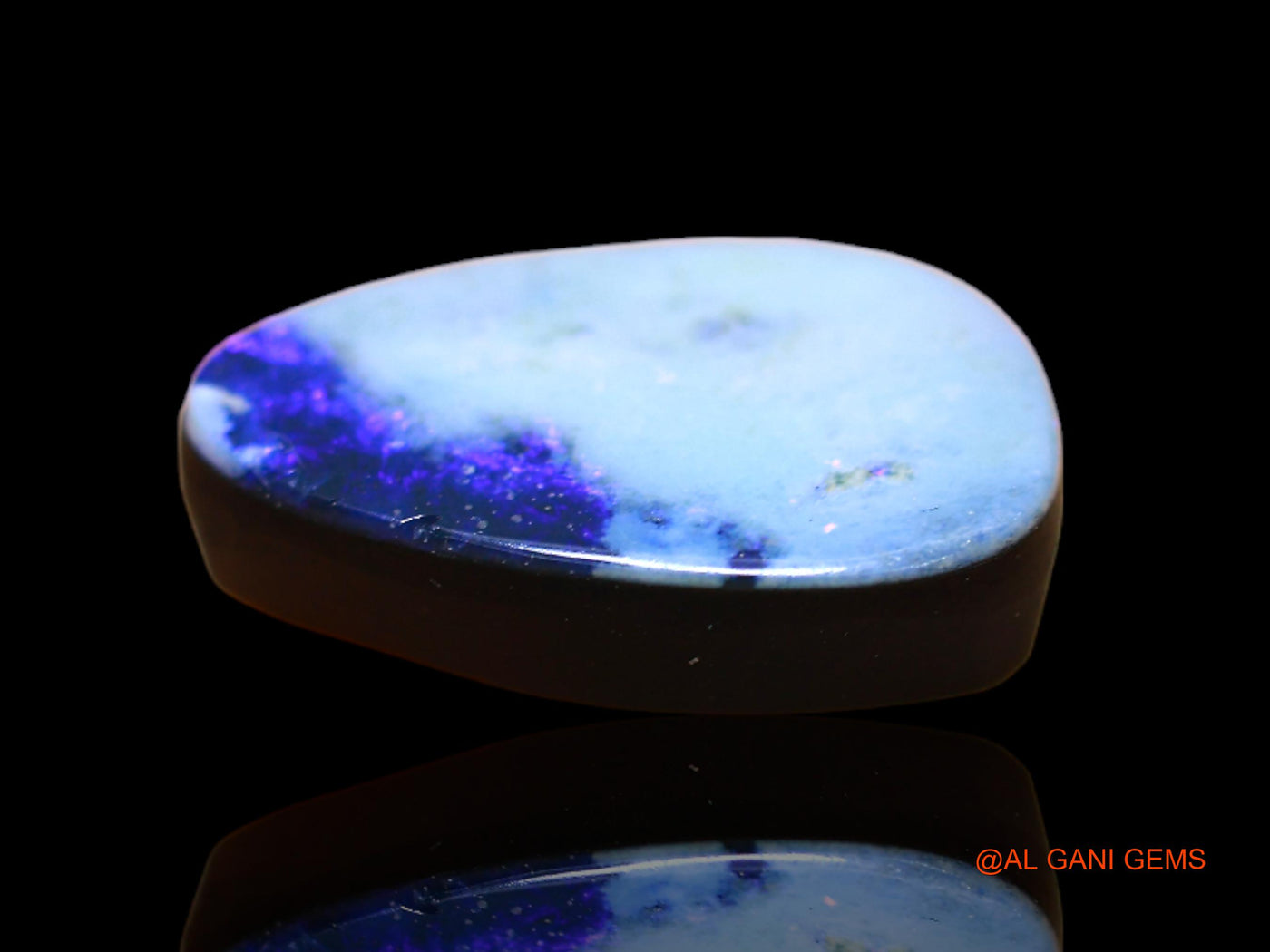 Lab-Created Untreated Doublet Opal Loose Gemstone Fancy Cabochon From Australia 7.00 Cts 16x10x4 mm D-131