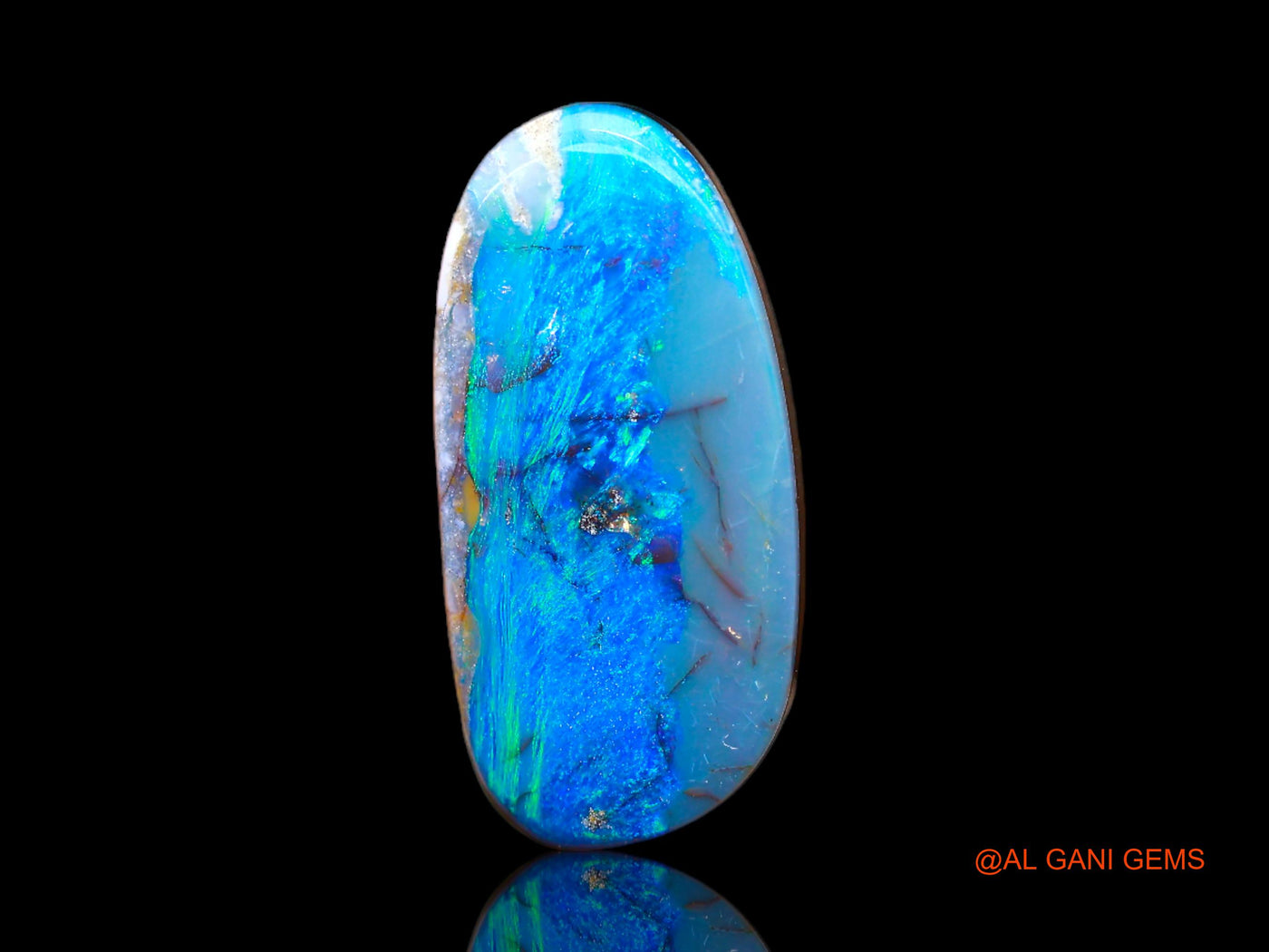 7.00 Cts Lab-Created Australian Doublet Opal Loose Gemstone Oval Cabochon 18x9x4 mm D-133