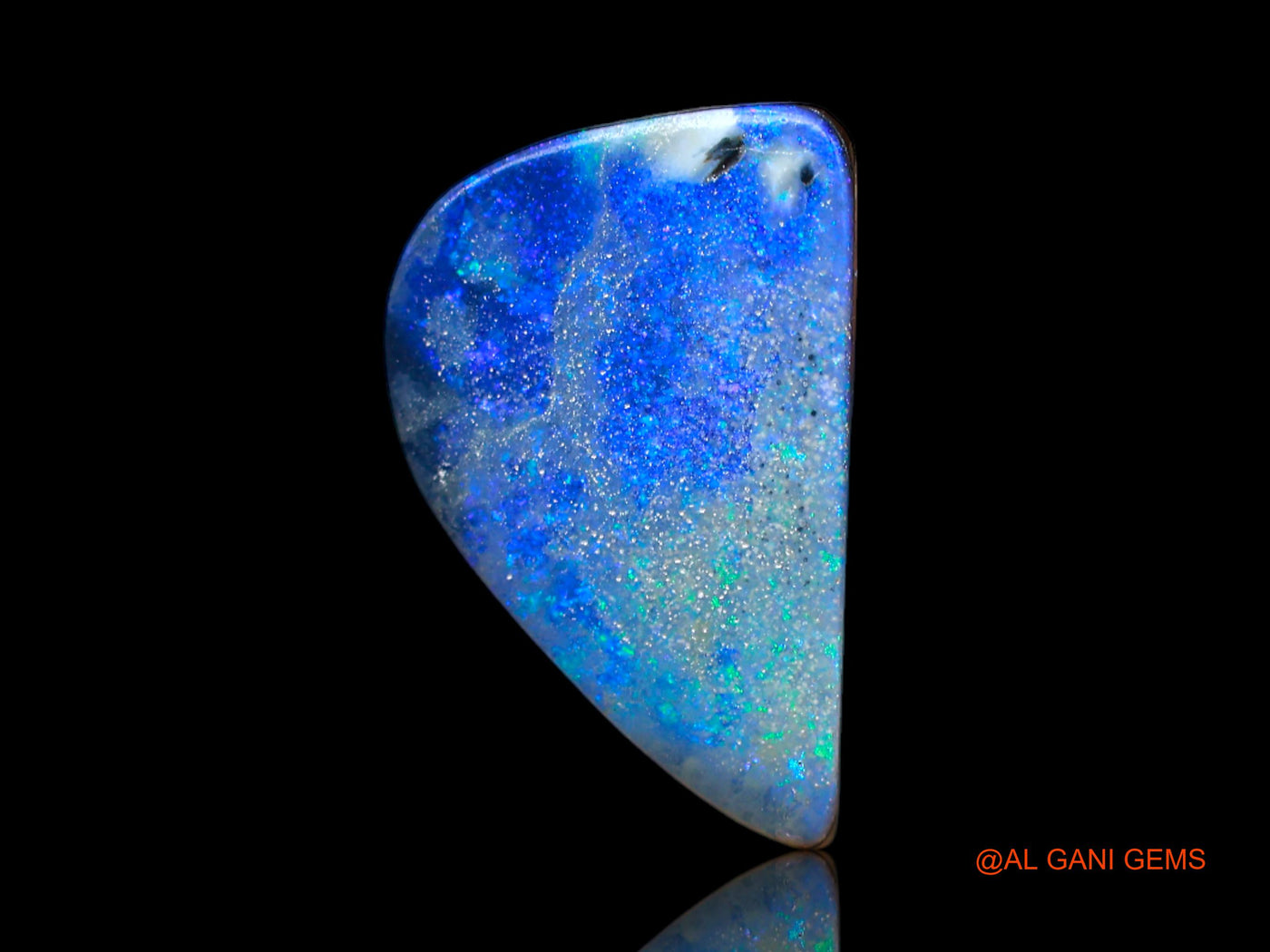 Lab-Created Untreated Doublet Opal Loose Gemstone Fancy Cabochon From Australia 8.00 Cts 17x11x4 mm D-134