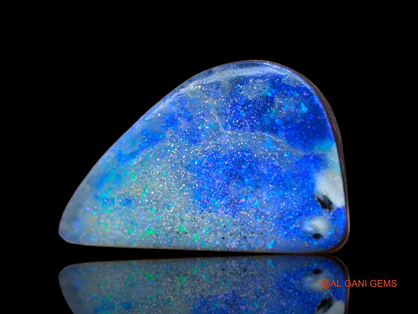 Lab-Created Untreated Doublet Opal Loose Gemstone Fancy Cabochon From Australia 8.00 Cts 17x11x4 mm D-134