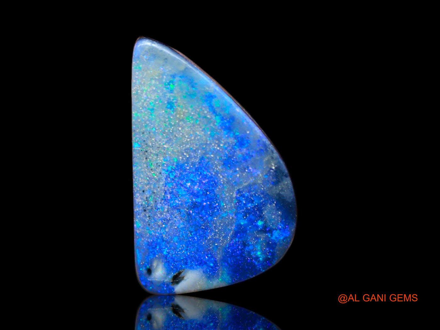 Lab-Created Untreated Doublet Opal Loose Gemstone Fancy Cabochon From Australia 8.00 Cts 17x11x4 mm D-134