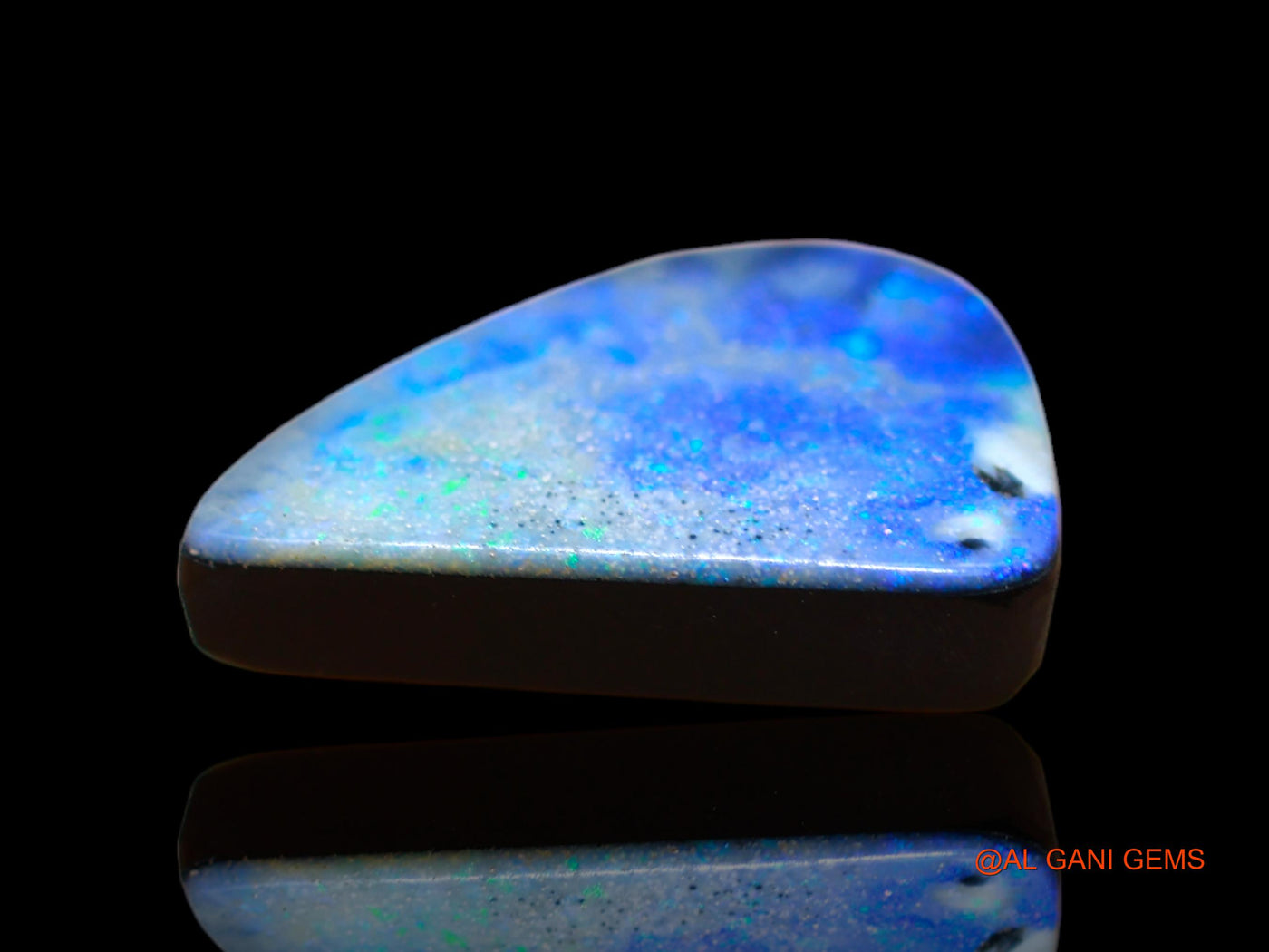 Lab-Created Untreated Doublet Opal Loose Gemstone Fancy Cabochon From Australia 8.00 Cts 17x11x4 mm D-134