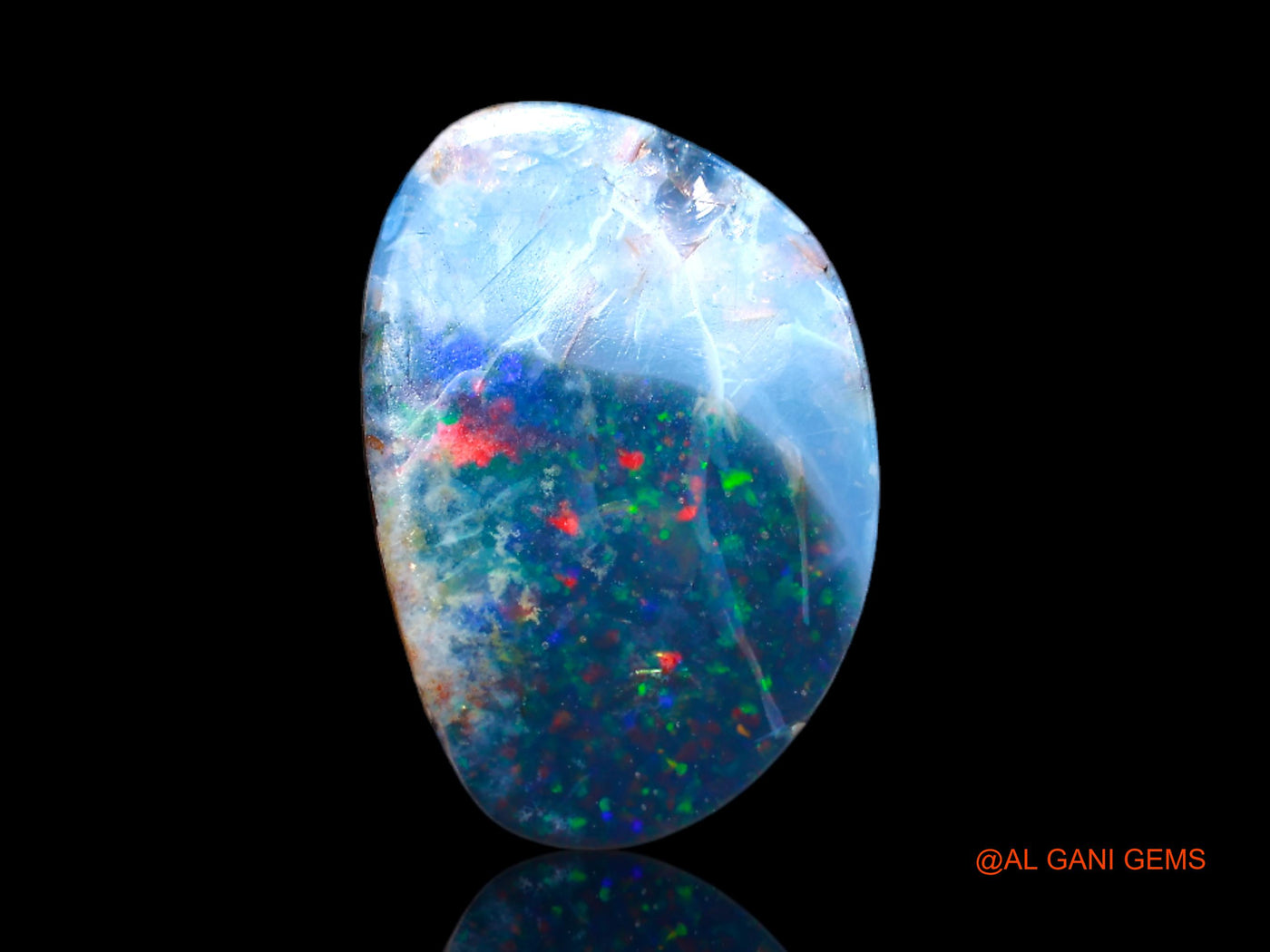 Lab-Created Doublet Opal Gemstone 7.00 Cts Loose Fancy Cabochon From Australia 16x10x4 mm D-136