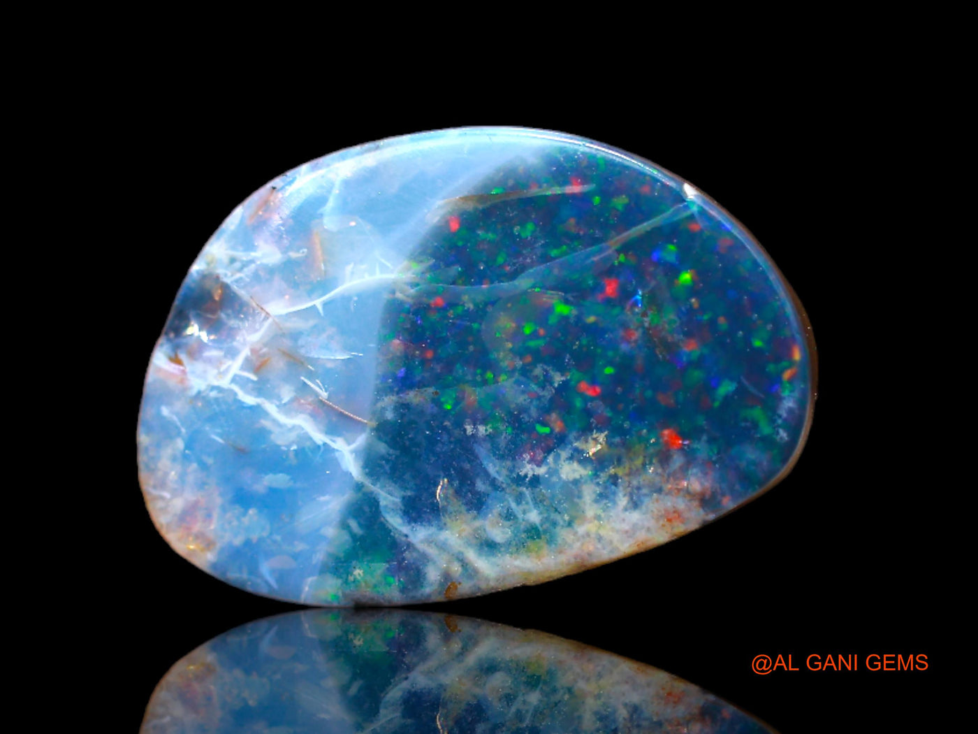 Lab-Created Doublet Opal Gemstone 7.00 Cts Loose Fancy Cabochon From Australia 16x10x4 mm D-136
