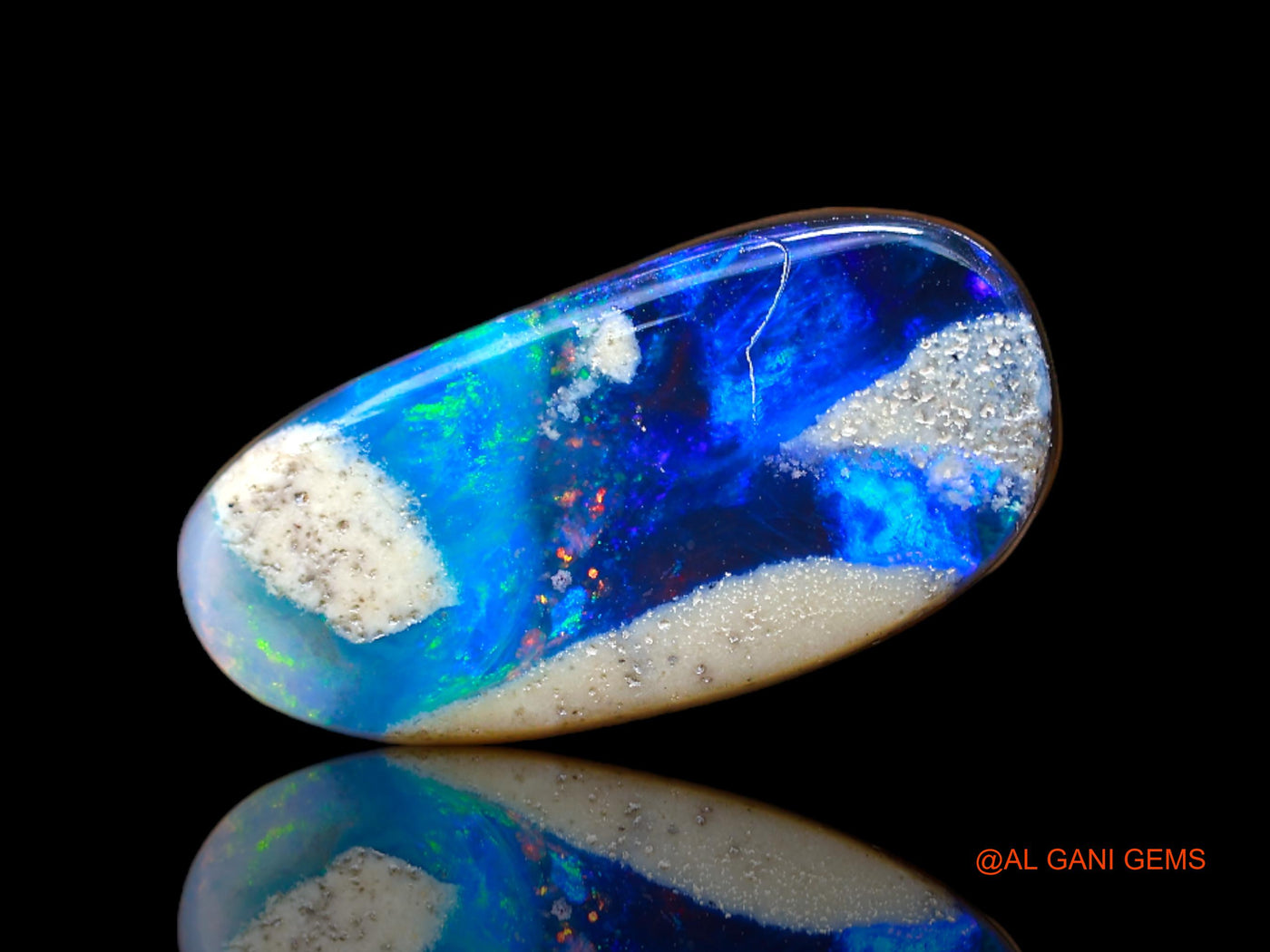 Lab-Created Doublet Opal Gemstone 6.00 Cts Loose Fancy Cabochon From Australia 16x8x4 mm D-137