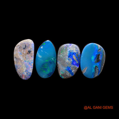 4 Pcs 38.00 Cts Lab-Created Australian Doublet Opal Loose Gemstone Mix Cabochon 12X17X4 mm TO 10X20X4 mm D-140