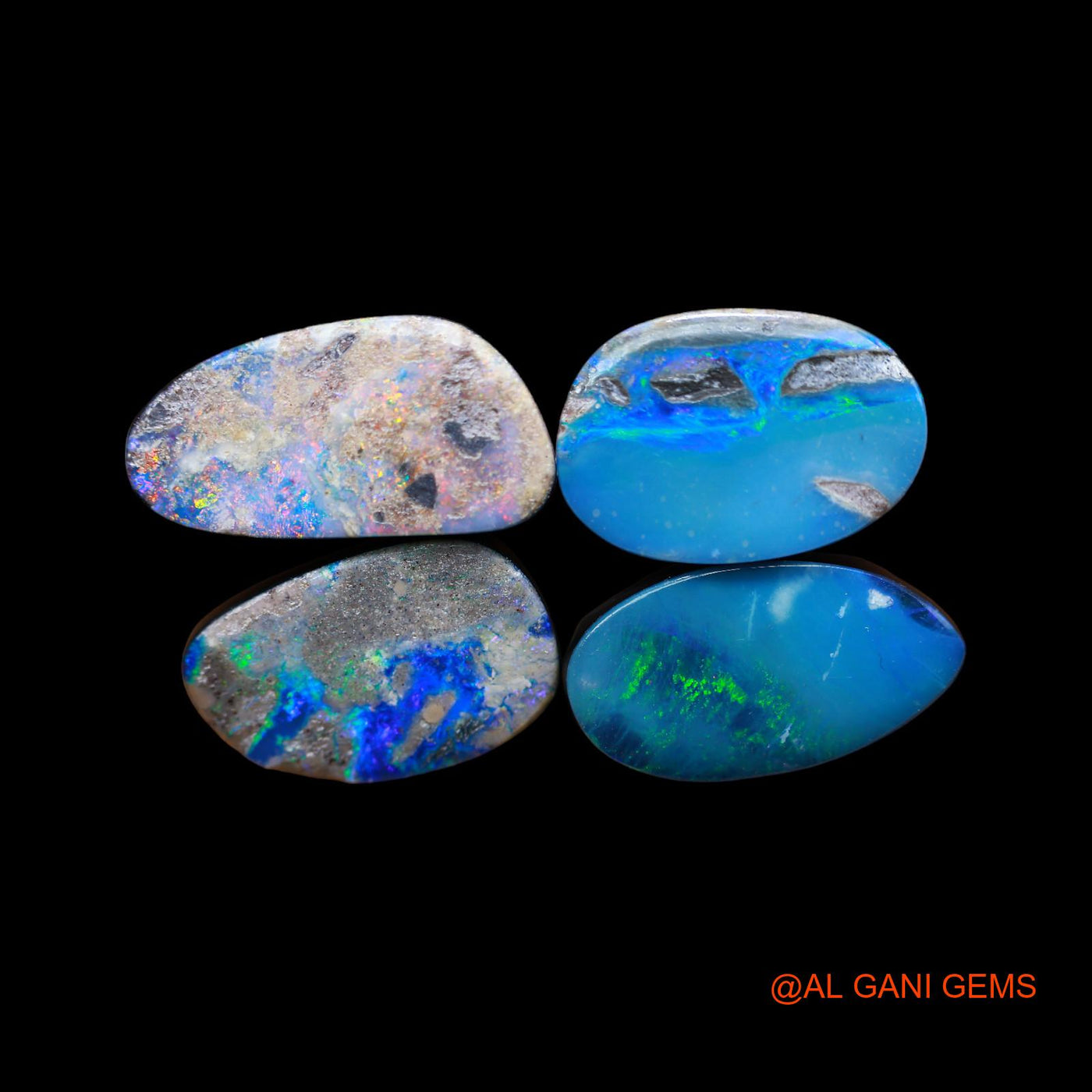 4 Pcs 38.00 Cts Lab-Created Australian Doublet Opal Loose Gemstone Mix Cabochon 12X17X4 mm TO 10X20X4 mm D-140